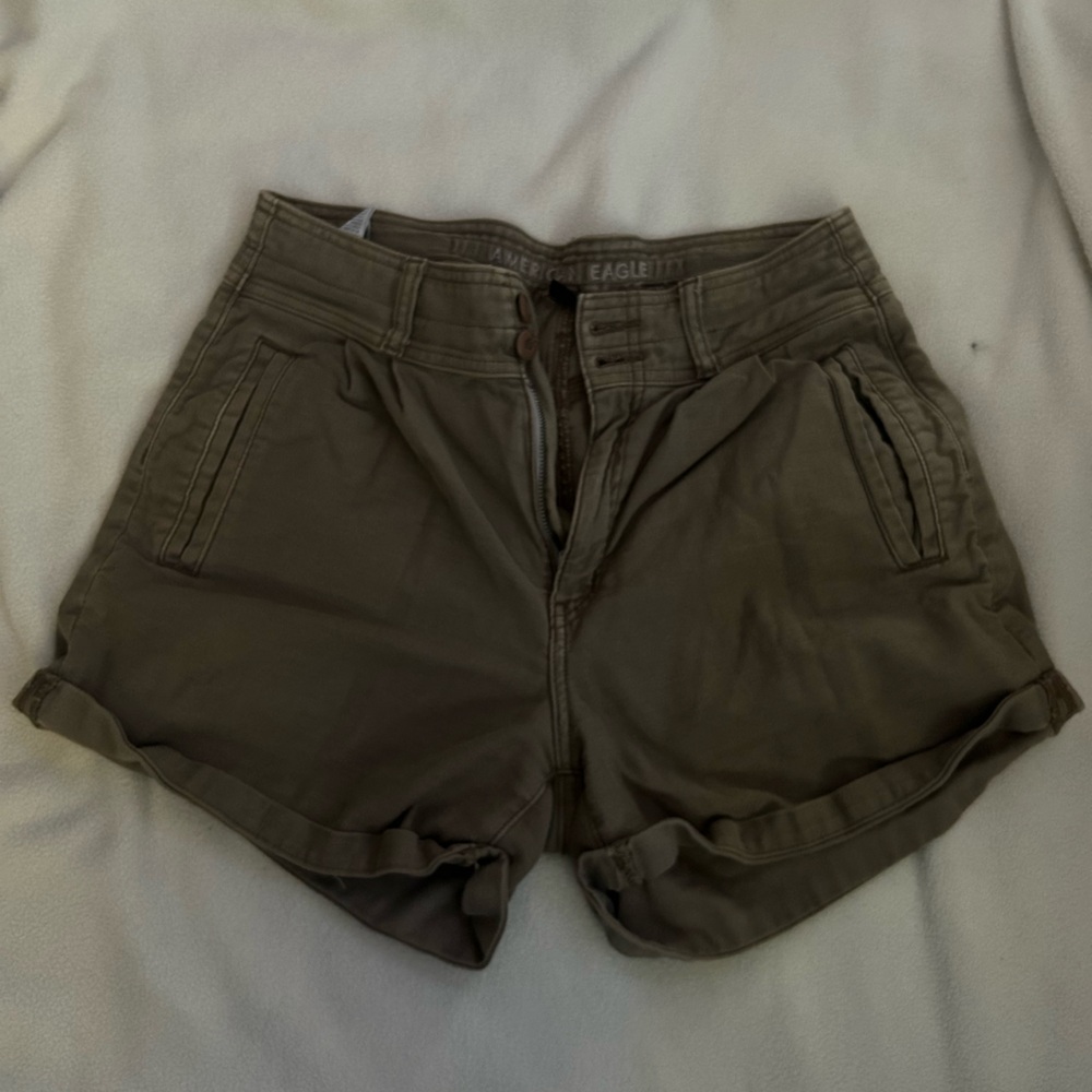 American Eagle Outfitters Tan Button-Fly Shorts